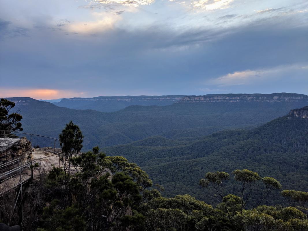 Blue mountains sunset storm
